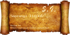 Seprenyi Ildikó névjegykártya
